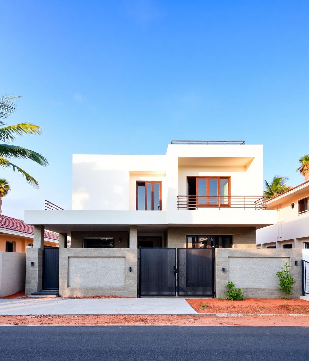 Villa under construction on a plot