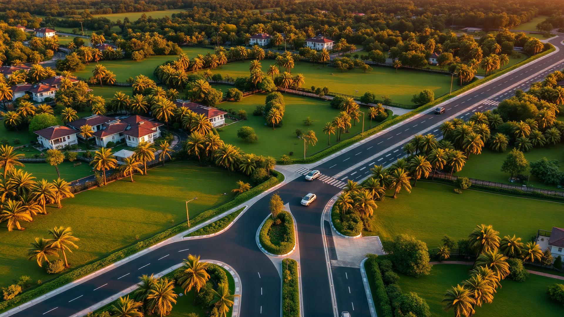 Aerial view of Lotus Dreams premium plotted community in Coimbatore